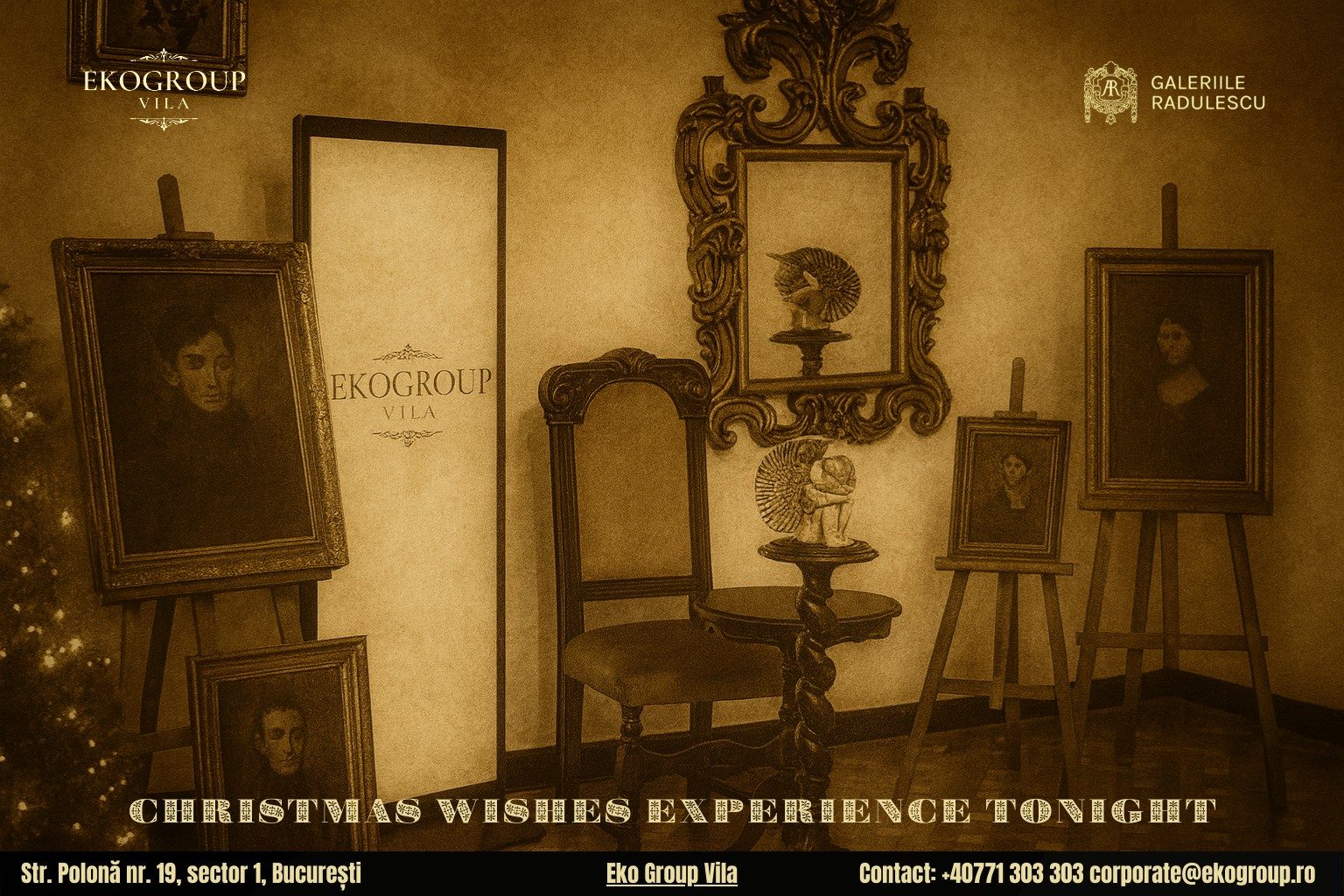 Urări de Crăciun cu parfum interbelic, integrate în atmosfera inedită a Crăciunului anilor ’30 la Eko Group Vila